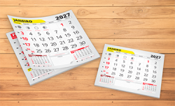 Bloco de Calendário para Folhinha 2027